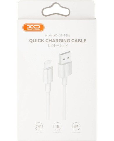 CÂBLE USB-A VERS LIGHTNING (IPHONE) - XO NB-P156 - 12W 1M BLANC