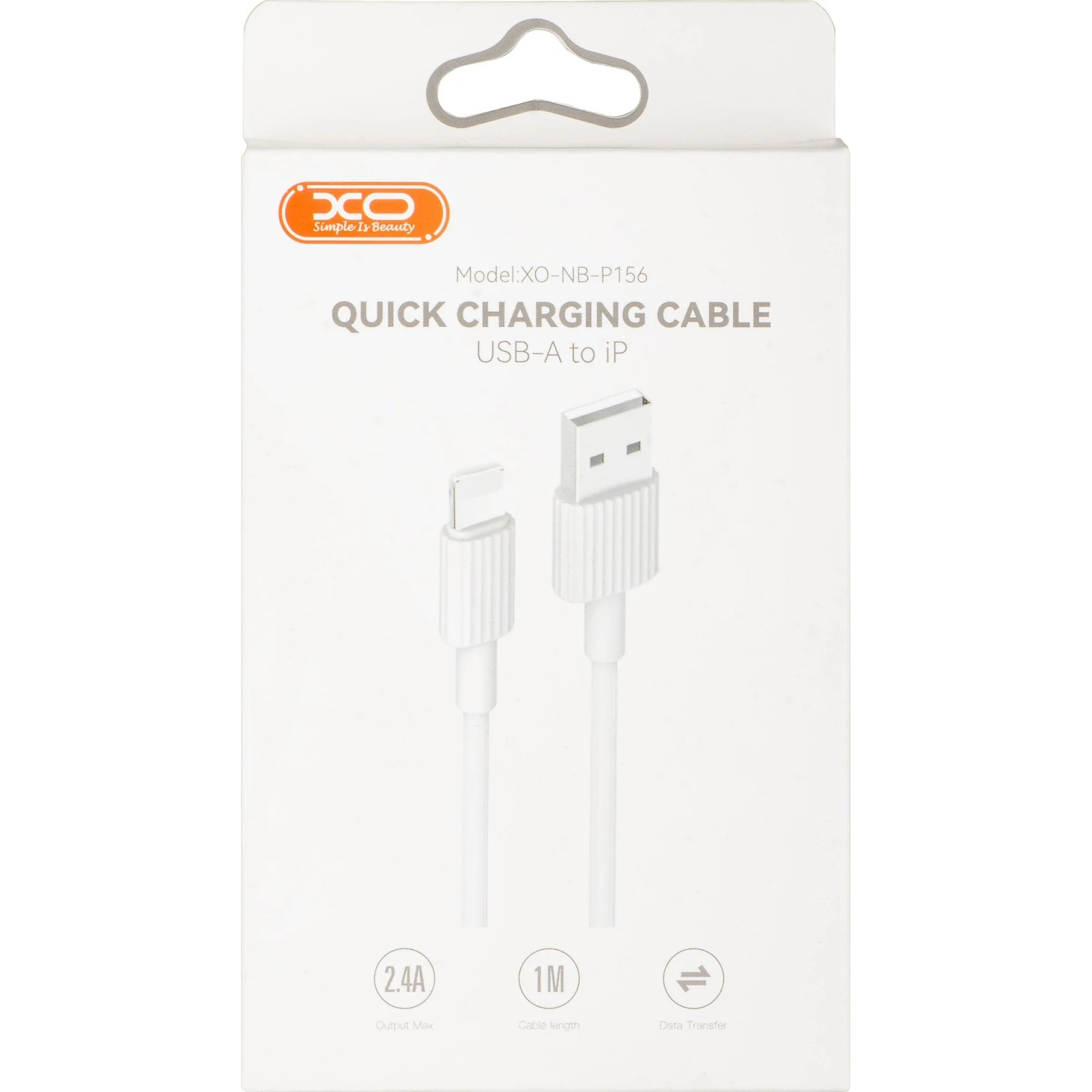 CÂBLE USB-A VERS LIGHTNING (IPHONE) - XO NB-P156 - 12W 1M BLANC
