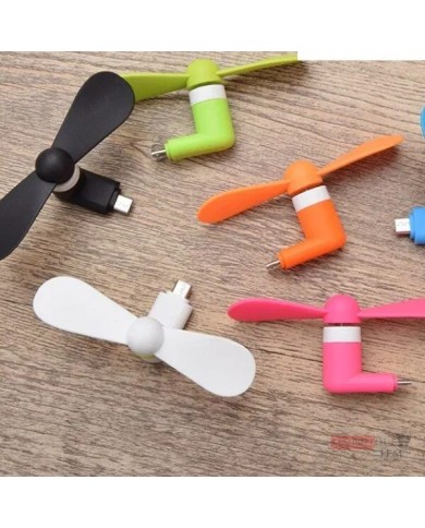 MINI VENTILATEUR DE POCHE - MICRO-USB & LIGHTNING - VERT FLUO