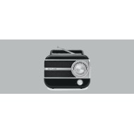 RADIO PORTABLE TRANSISTOR MUSE M-056 BS - DOUBLE BANDE FW/MW AVEC PRISE AUXILIAIRE - NOIR ET ARGENT