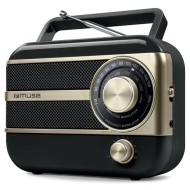 RADIO PORTABLE TRANSISTOR MUSE M-056 BG - DOUBLE BANDE FW/MW AVEC PRISE AUXILIAIRE - NOIR ET DORÉ