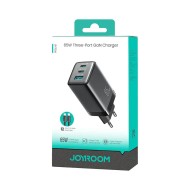 CHARGEUR SECTEUR MULTI-USB GaN JOYROOM JR-TG10 65W - AVEC CÂBLE USB-C VERS USB-C 100W (1,2M) - NOIR