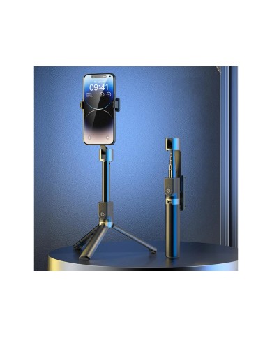 PERCHE À SELFIE TÉLESCOPIQUE ET TRÉPIED AVEC DÉCLENCHEUR BLUETOOTH DUDAO F18 (1,1 M) - NOIR