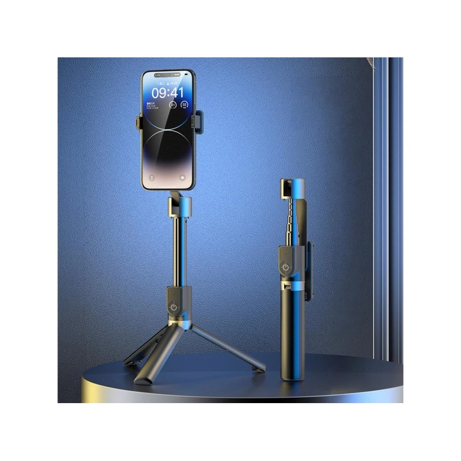 PERCHE À SELFIE TÉLESCOPIQUE ET TRÉPIED AVEC DÉCLENCHEUR BLUETOOTH DUDAO F18 (1,1 M) - NOIR