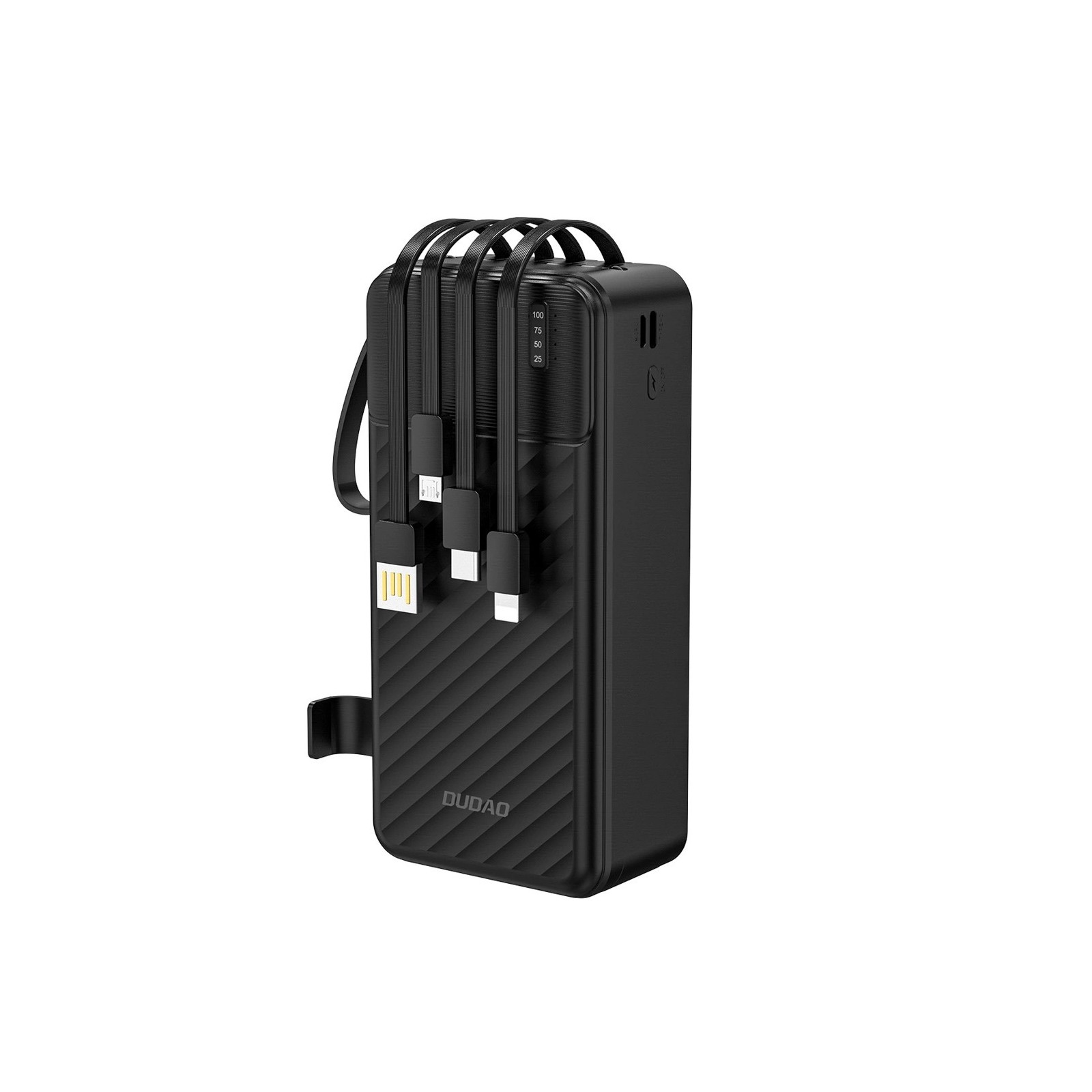 BATTERIE EXTERNE POWERBANK DUDAO K11 MAX 30000 M-AH AVEC CÂBLES INTÉGRÉS - NOIR