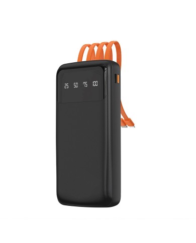 BATTERIE EXTERNE UNIVERSELLE DUDAO K6PRO 10 000 M-AH AVEC CÂBLES INTÉGRÉS (USB, USB-C, LIGHTNING) - NOIR
