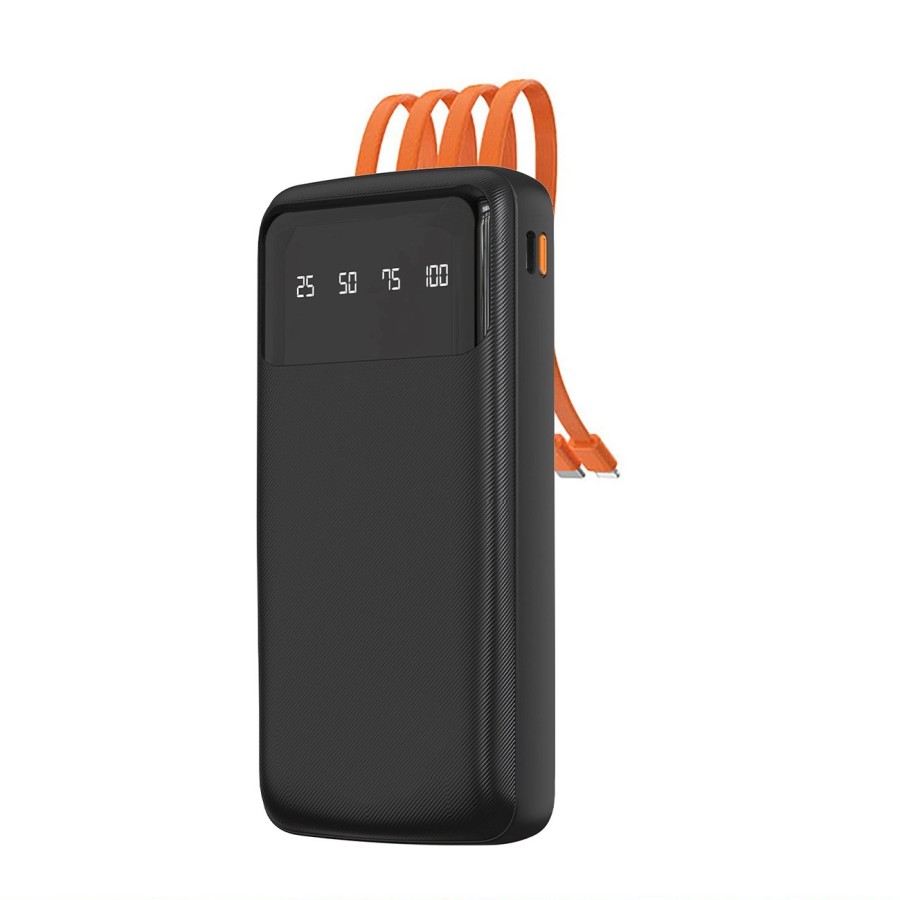 BATTERIE EXTERNE UNIVERSELLE DUDAO K6PRO 10 000 M-AH AVEC CÂBLES INTÉGRÉS (USB, USB-C, LIGHTNING) - NOIR